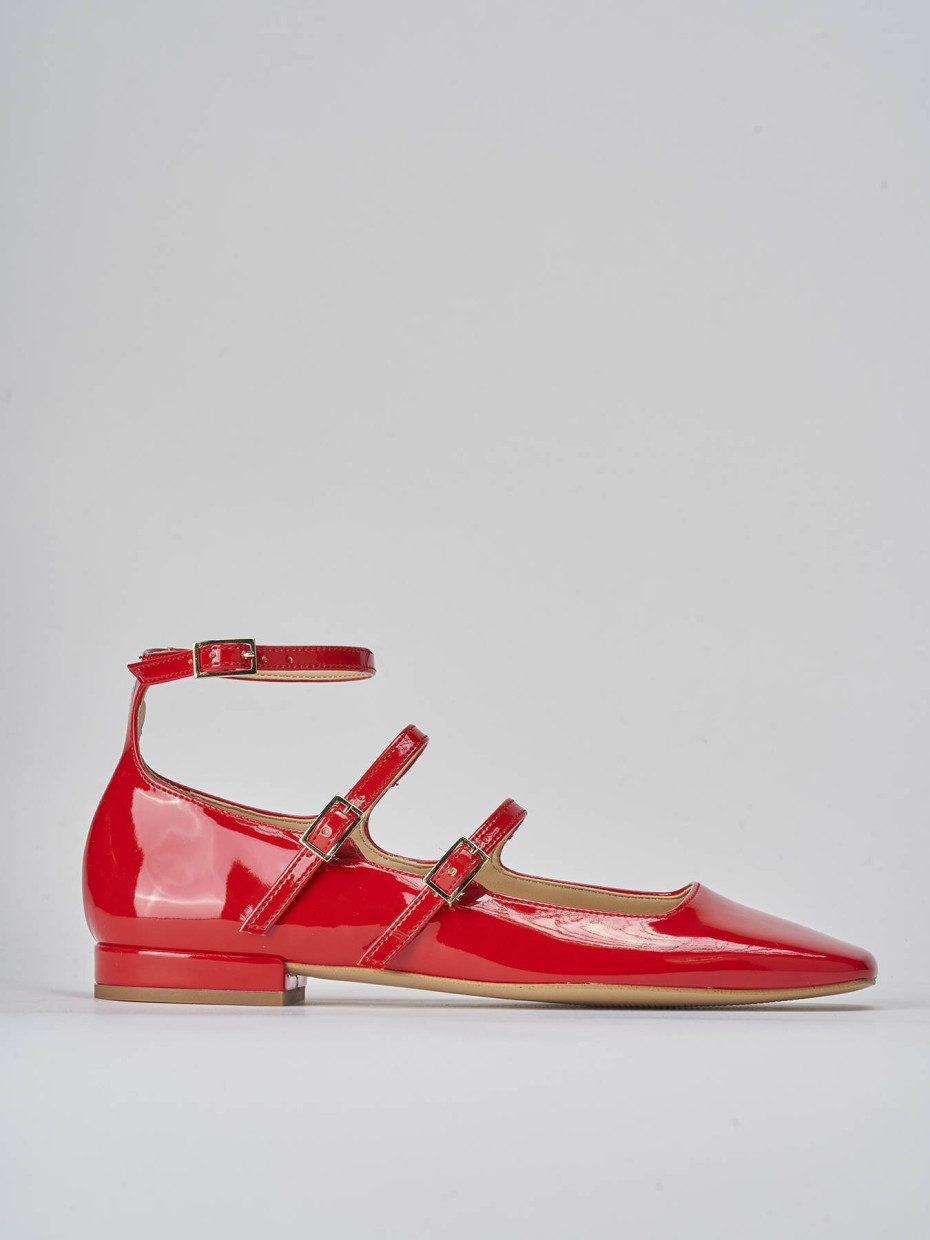 Ballerine tacco 1cm vernice rosso