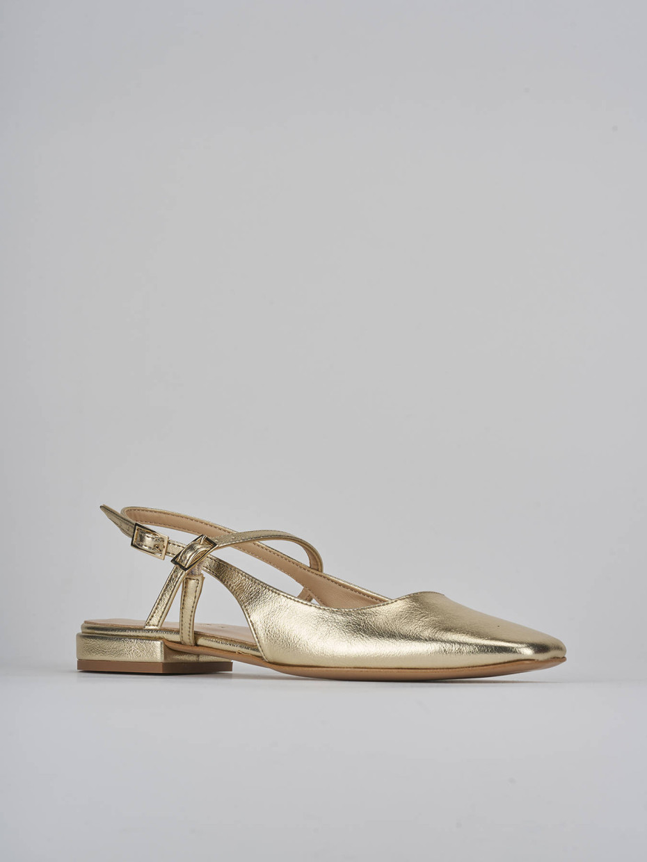 Ballerine tacco 1cm pelle oro