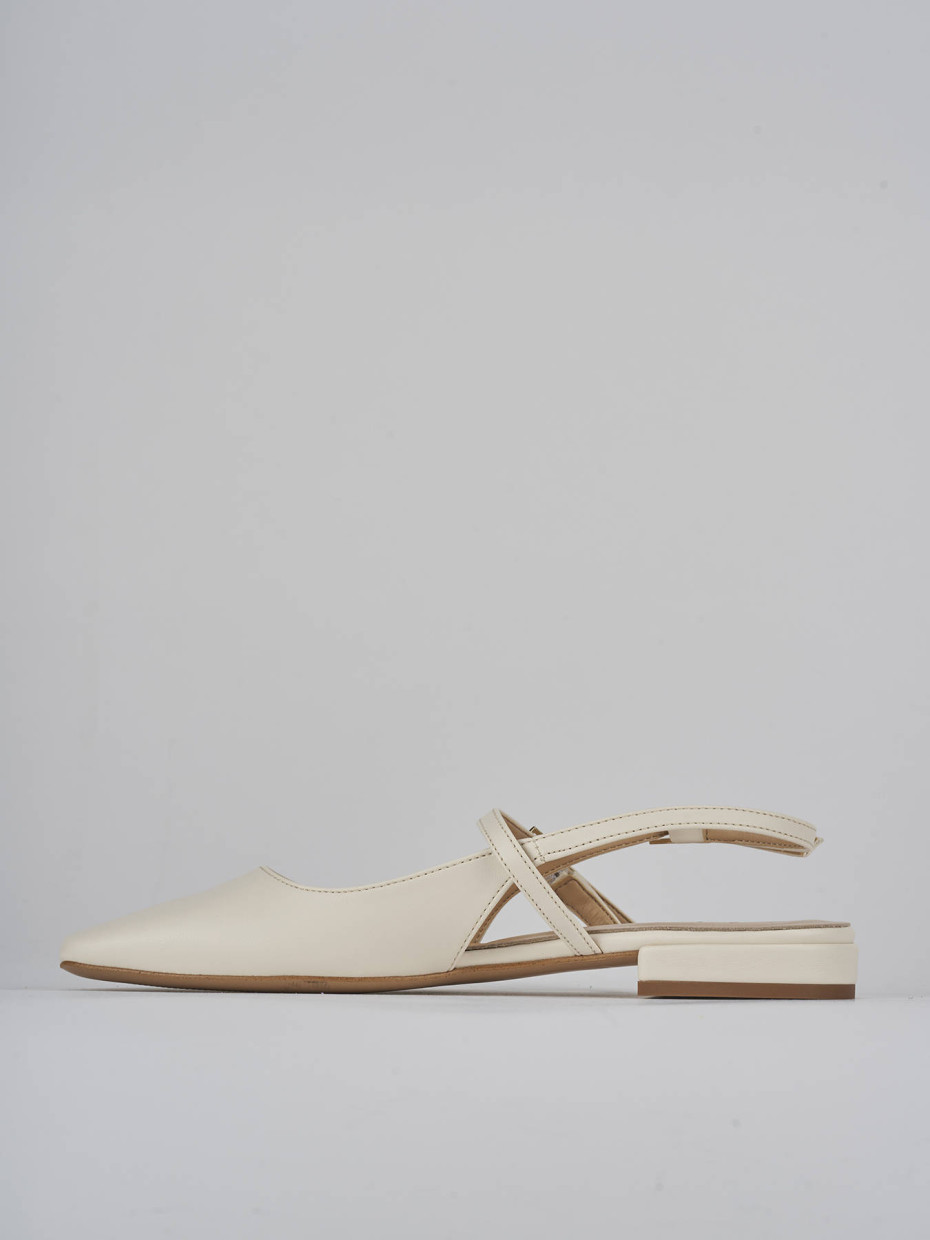 Ballerine tacco 1cm pelle bianco