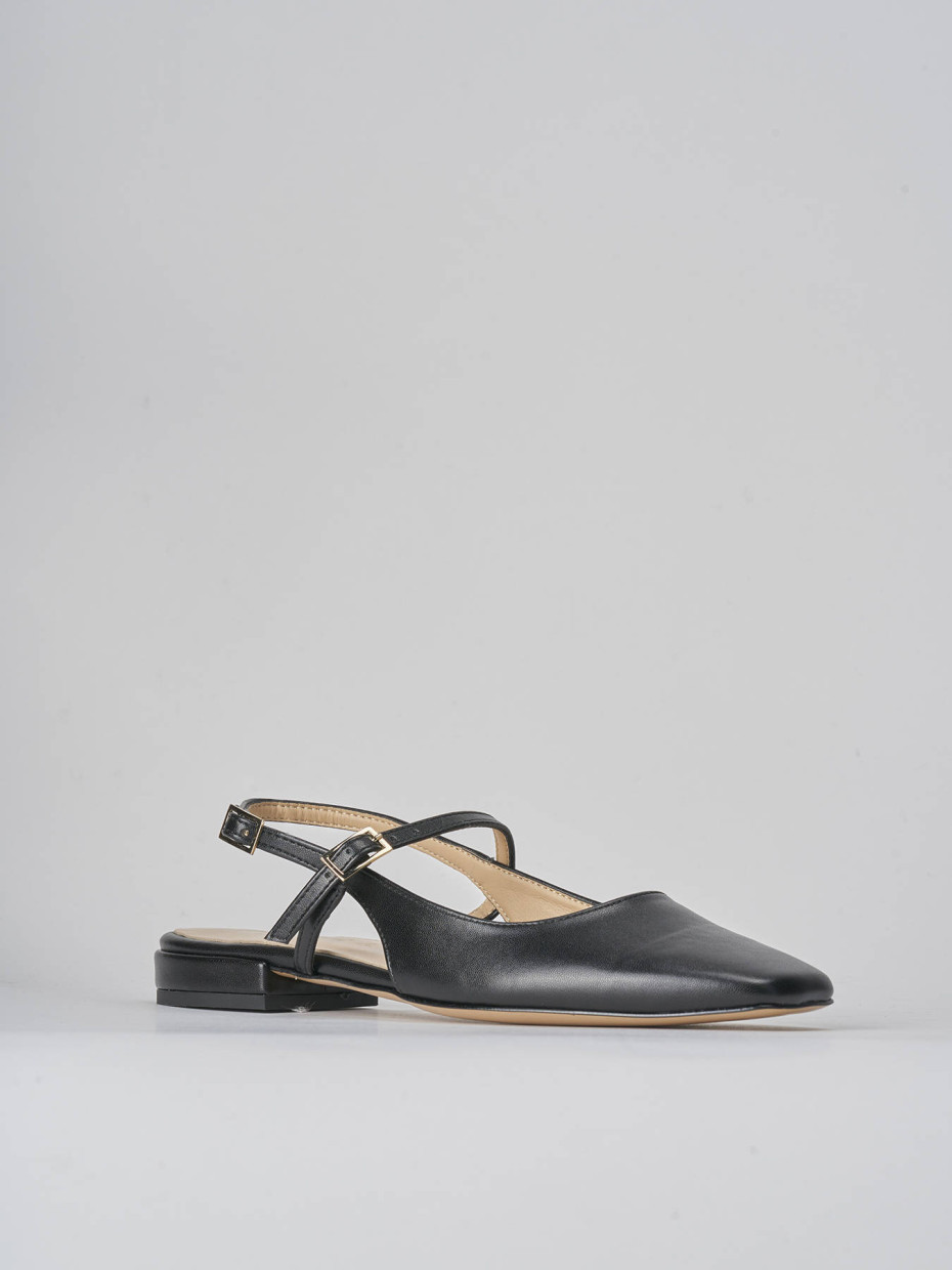 Ballerine tacco 1cm pelle nero