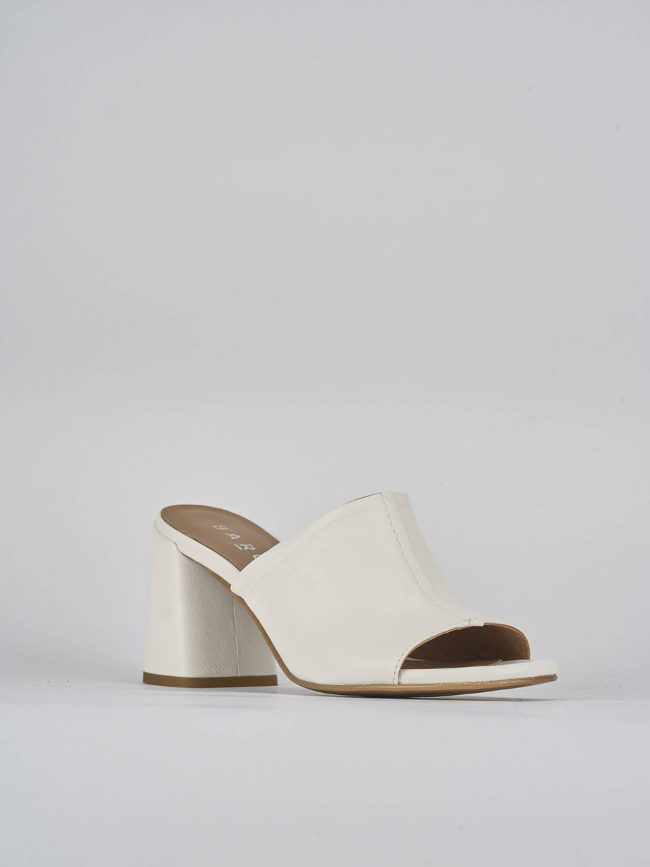 Ciabatte tacco 7cm pelle bianco