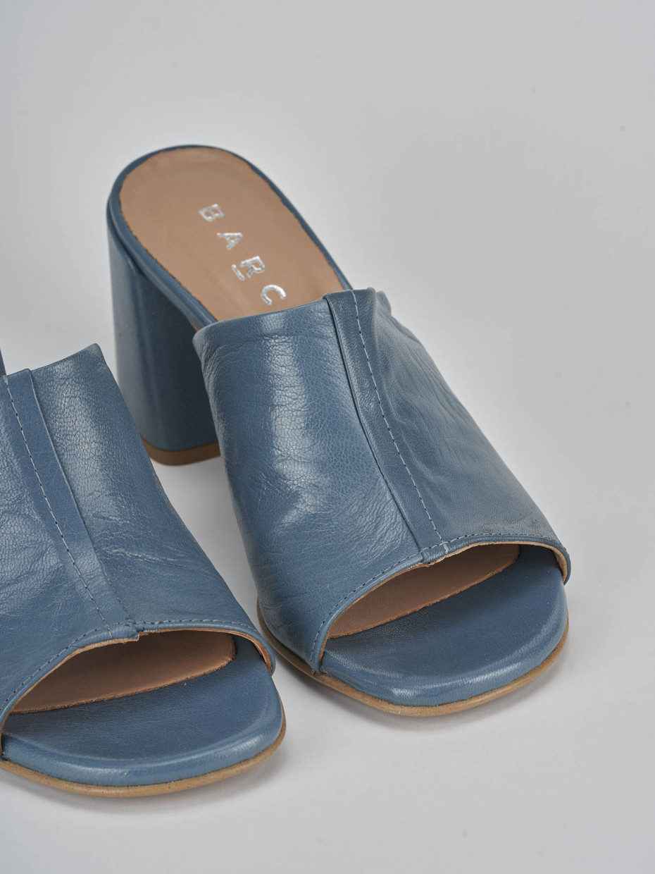 Ciabatte tacco 7cm pelle jeans Barca Stores