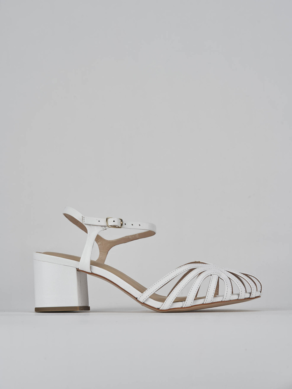 Sandali tacco 5cm pelle bianco Barca Stores