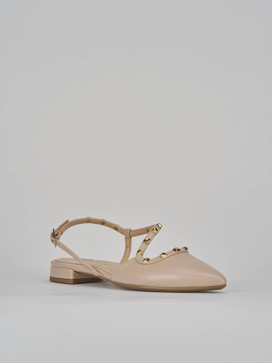 Ballerine tacco 1cm pelle beige