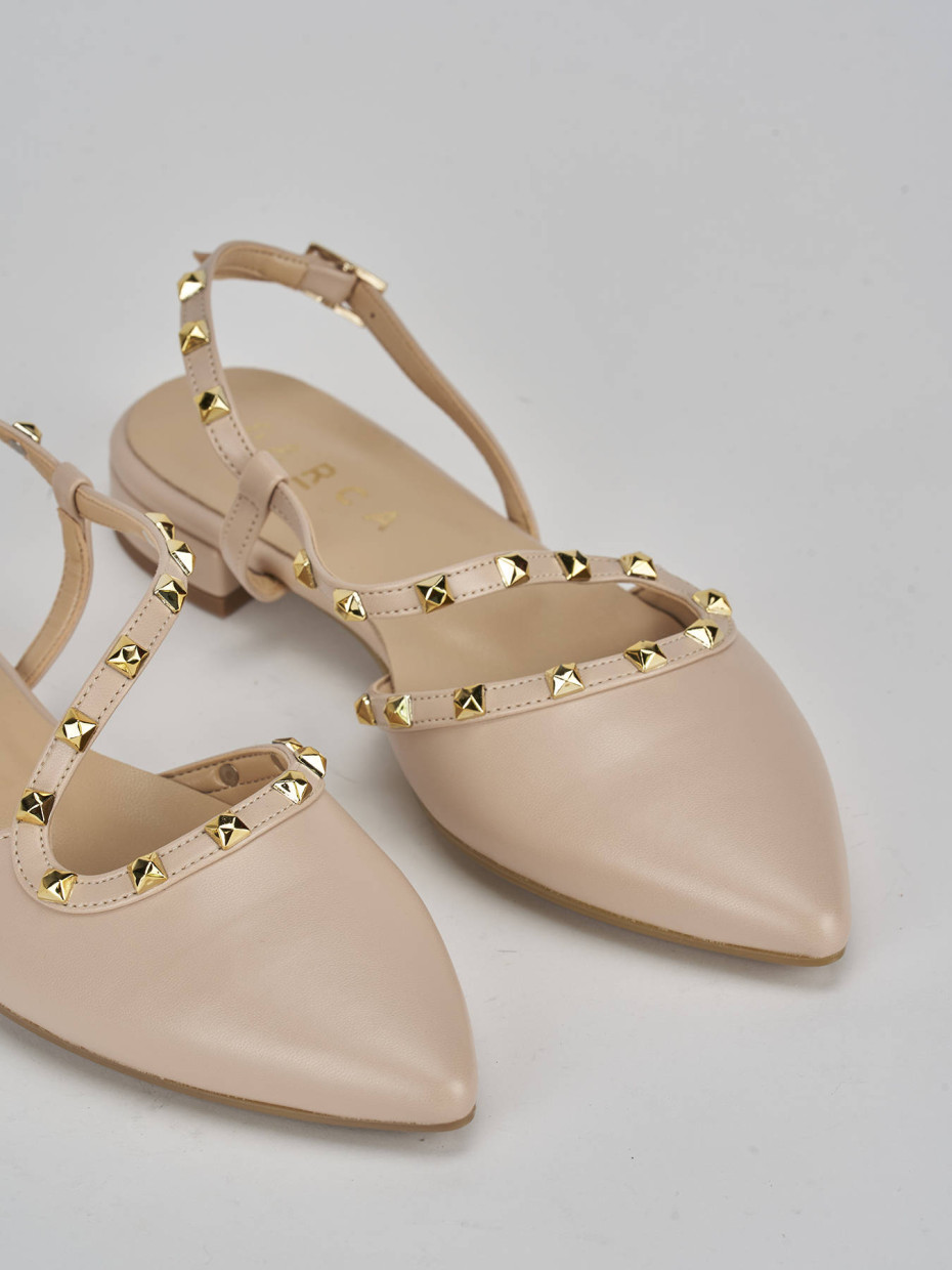 Ballerine tacco 1cm pelle beige