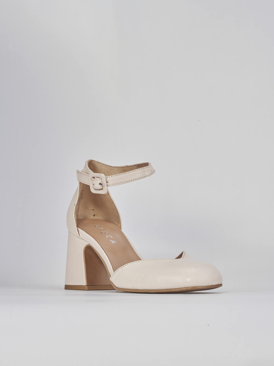 Décolleté e slingback tacco 6cm pelle beige