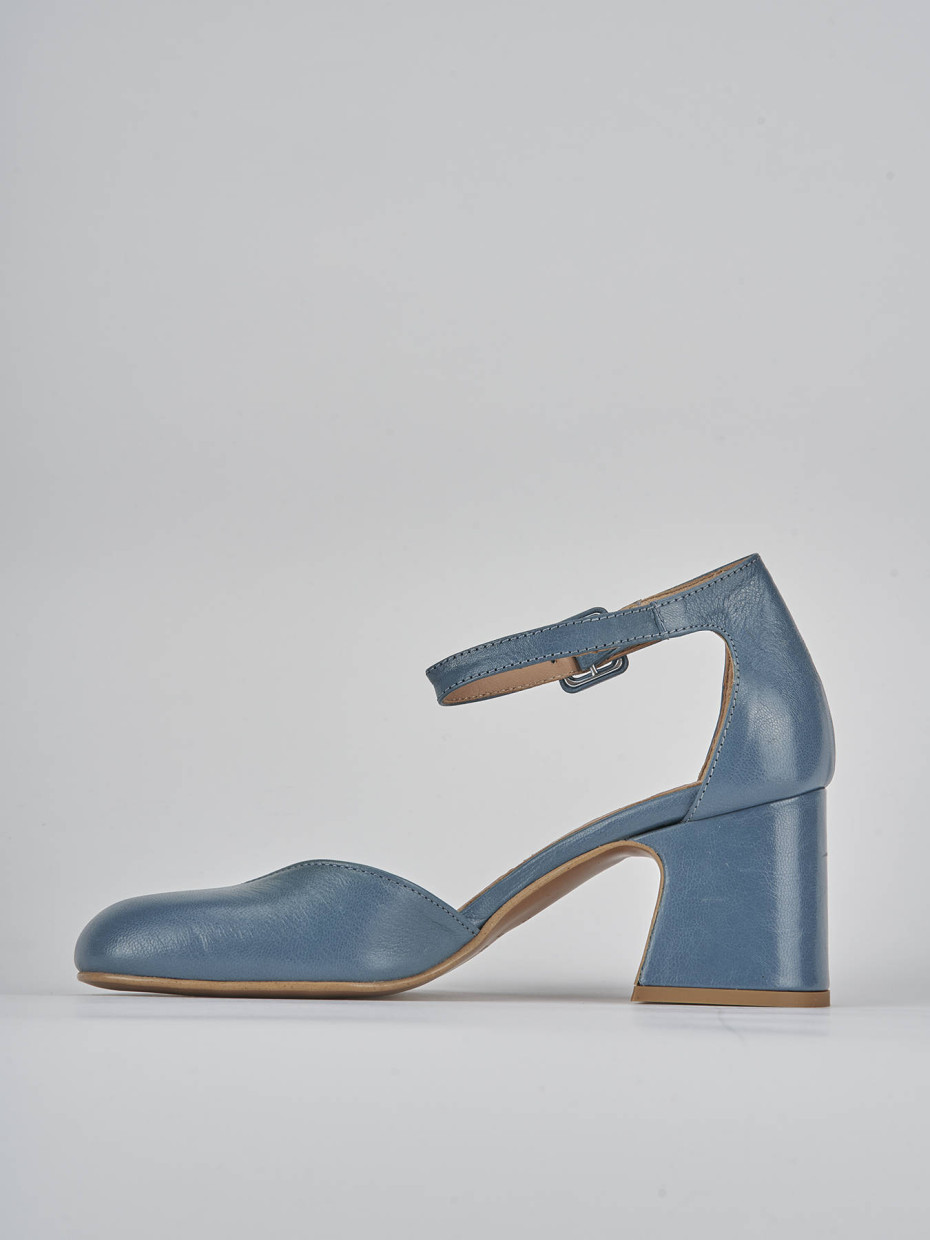 Décolleté e slingback tacco 6cm pelle jeans