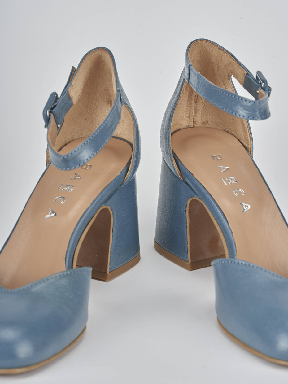 Décolleté e slingback tacco 6cm pelle jeans