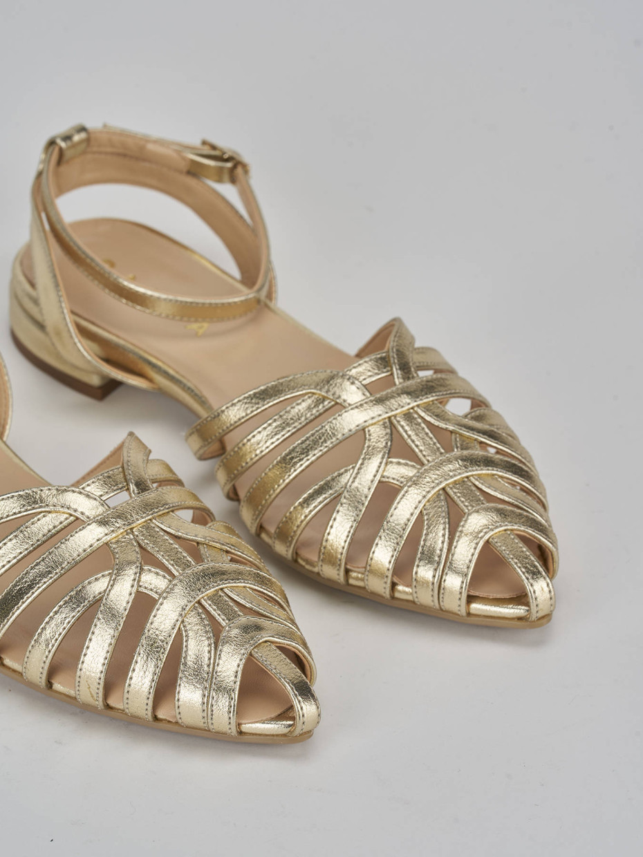 Ballerine tacco 1cm pelle oro