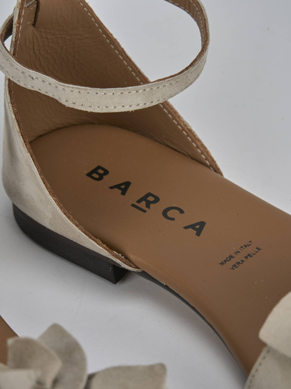 Sandalo tacco 1 cm beige camoscio