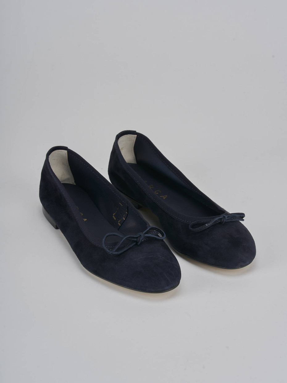 Ballerine tacco 1cm camoscio blu