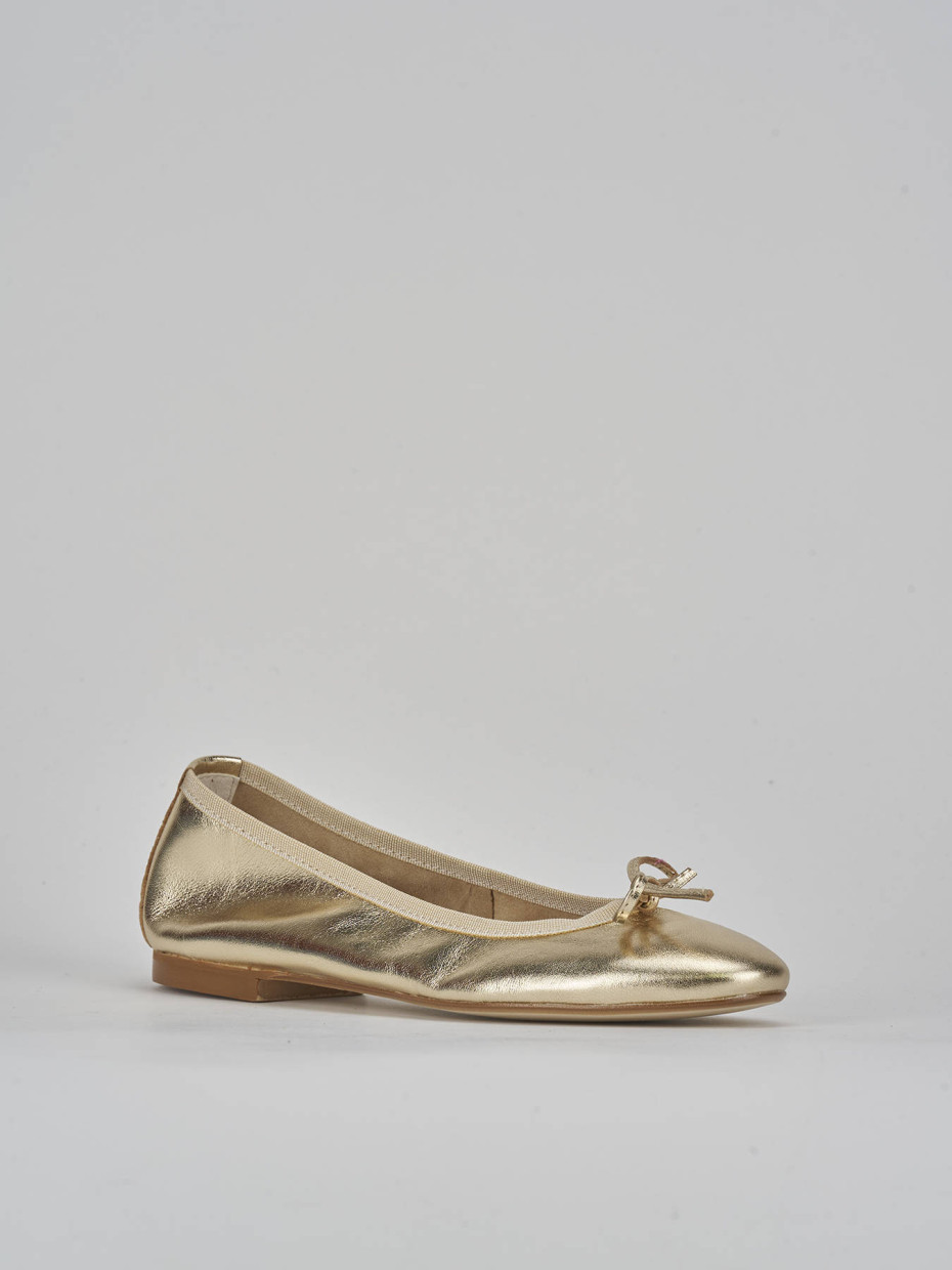 Ballerine tacco 1cm pelle oro