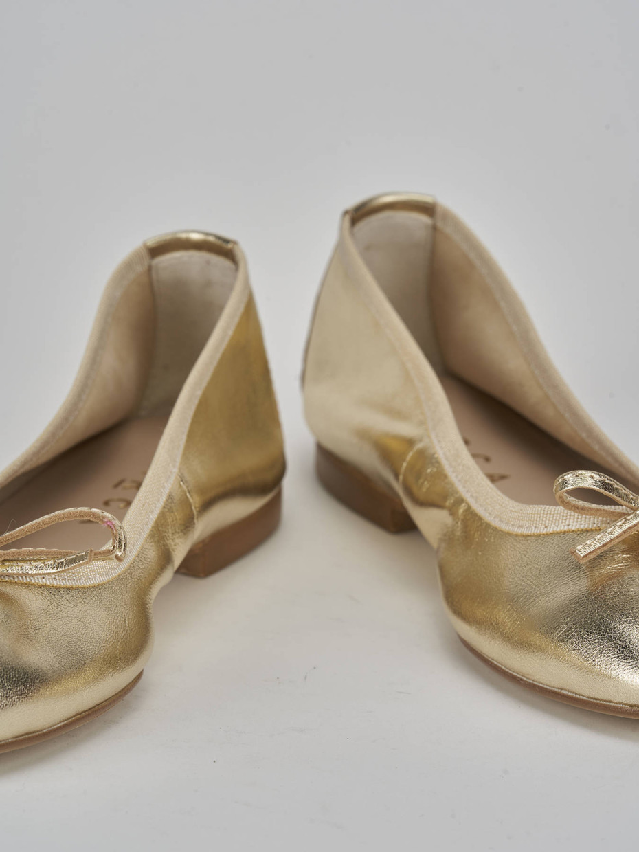 Ballerine tacco 1cm pelle oro