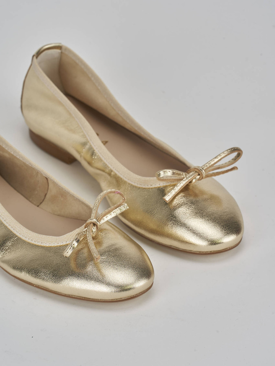 Ballerine tacco 1cm pelle oro