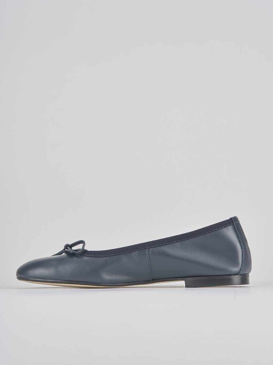 Ballerine tacco 1cm pelle blu