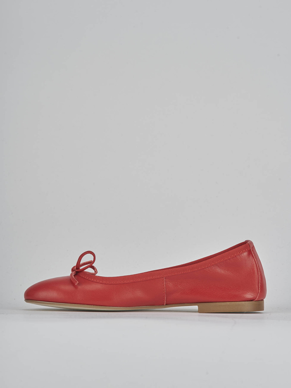 Ballerine tacco 1cm pelle rosso