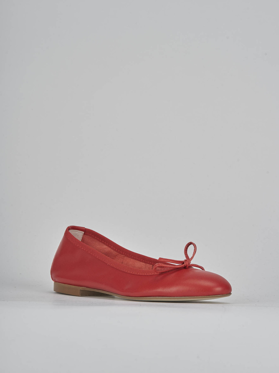 Ballerine tacco 1cm pelle rosso