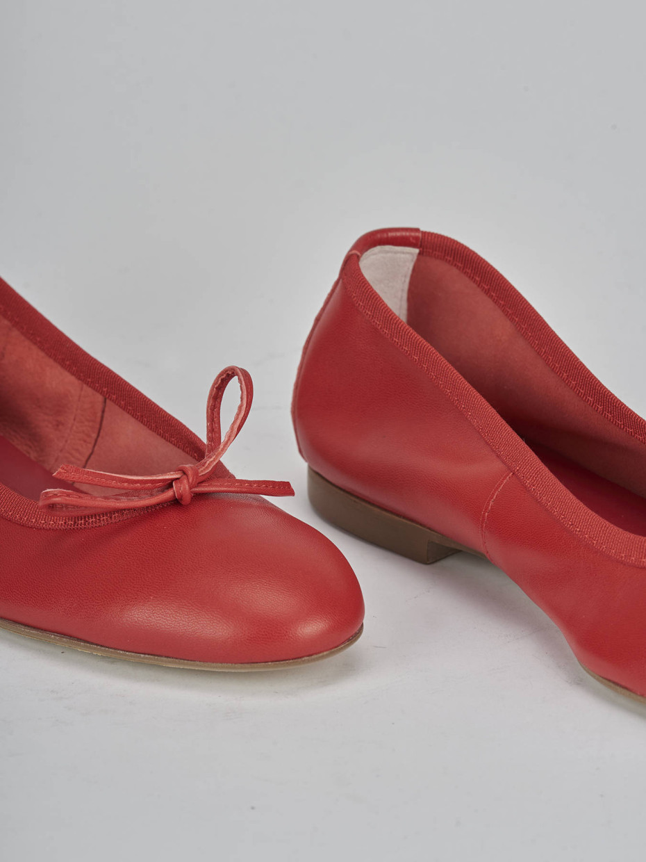 Ballerine tacco 1cm pelle rosso