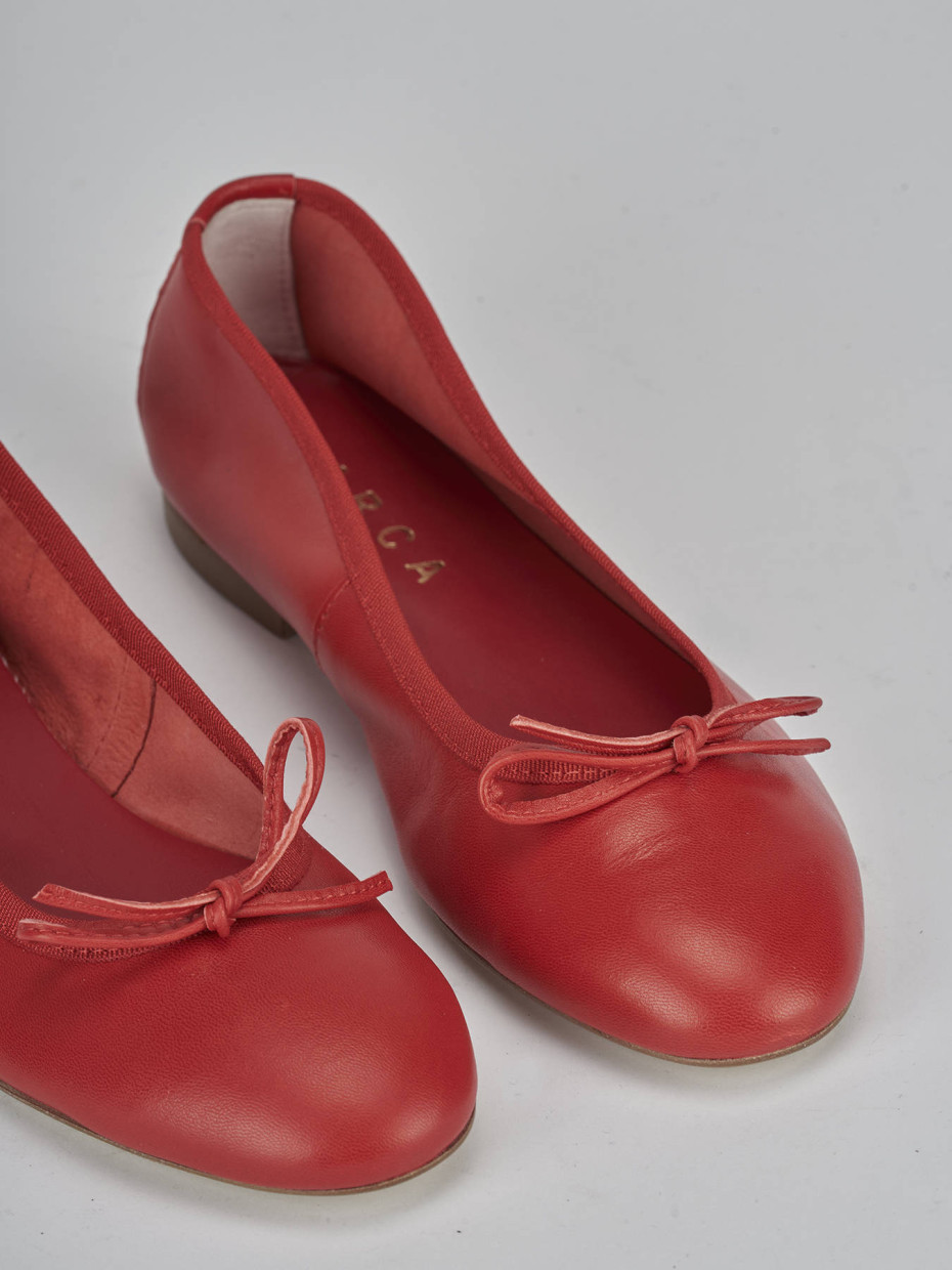 Ballerine tacco 1cm pelle rosso