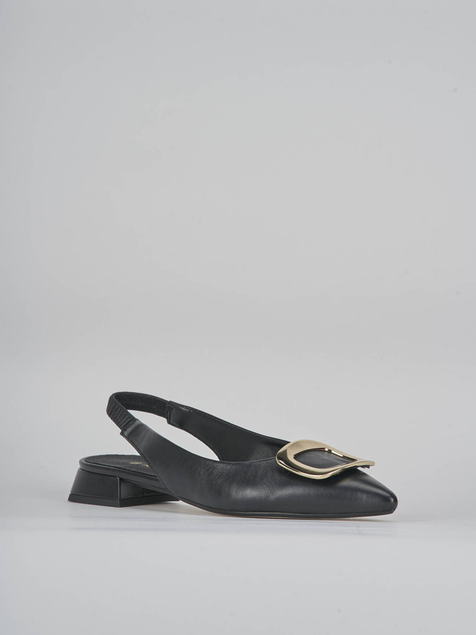 Ballerine tacco 1cm pelle nero