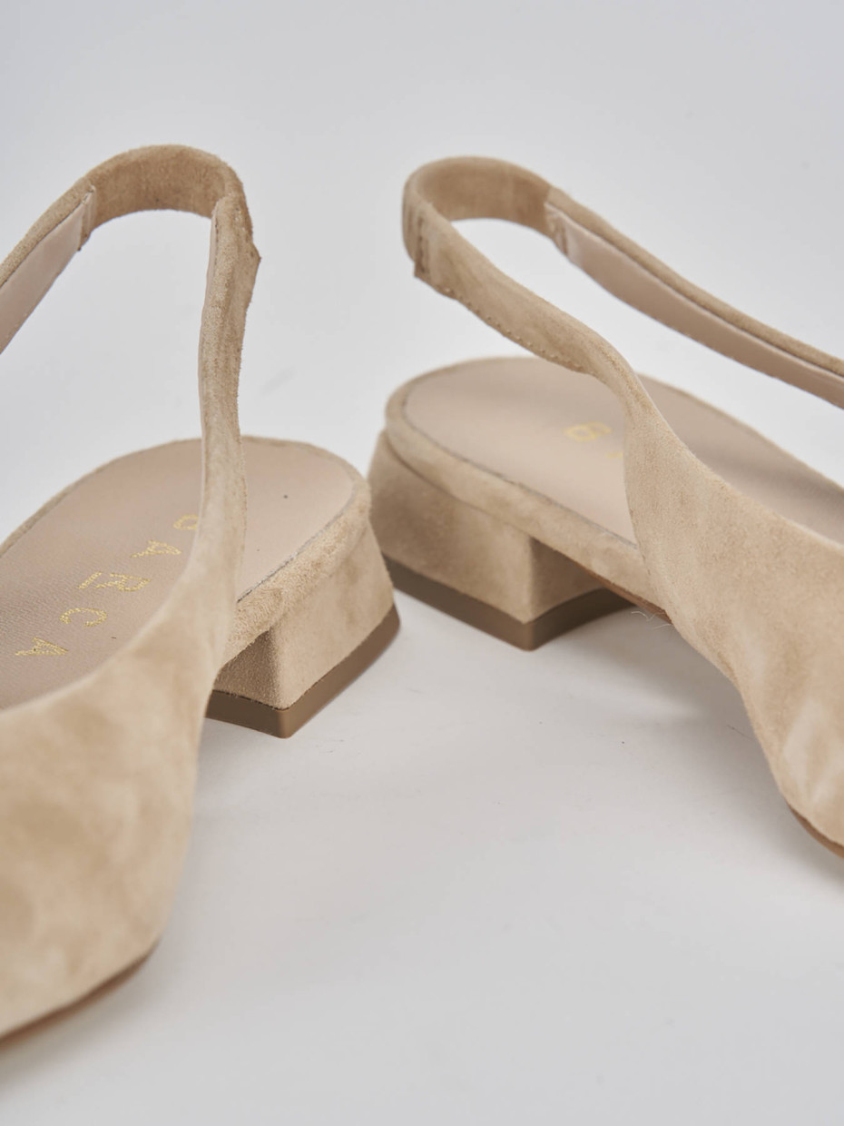 Ballerine tacco 1cm camoscio marrone