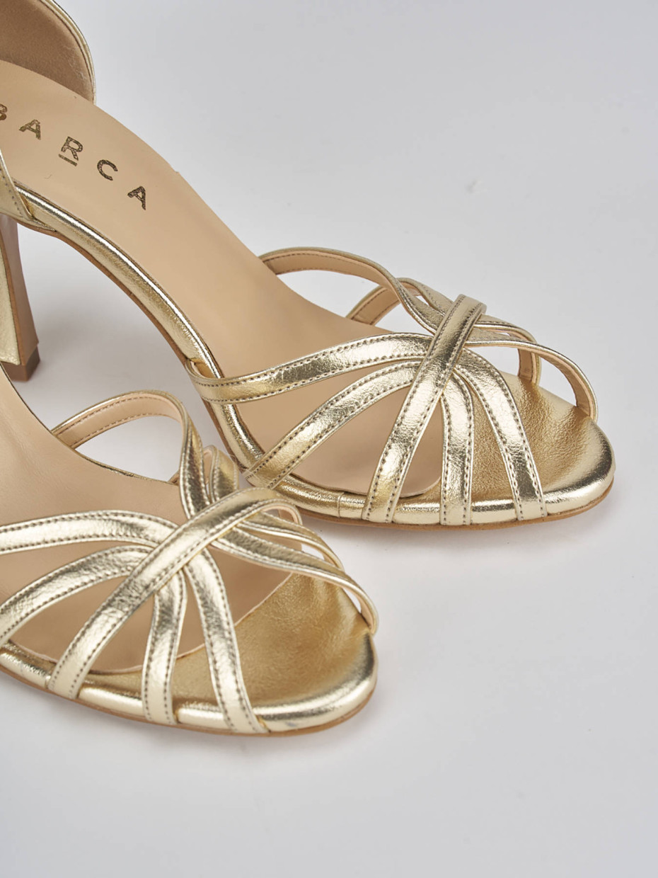 Sandalo tacco 9 cm oro pelle Barca Stores