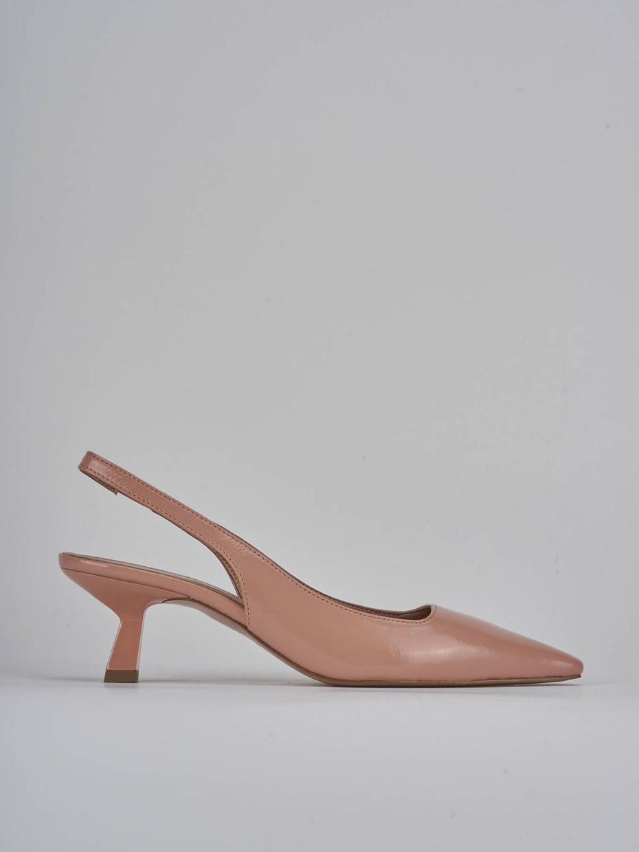 Décolleté e slingback tacco 6cm vernice rosa