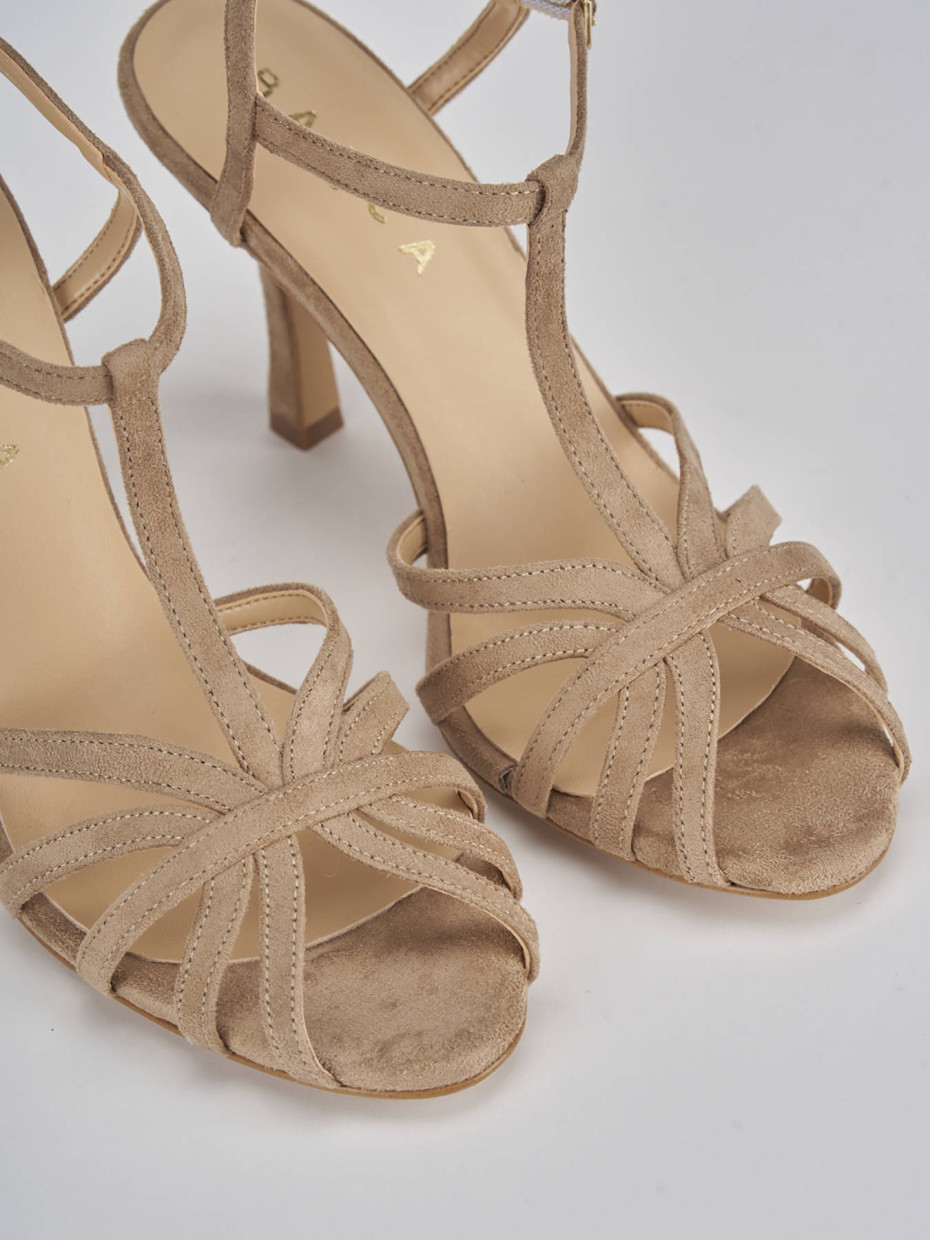 Sandali tacco 8cm camoscio beige Barca Stores
