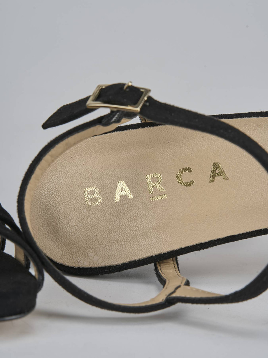Sandali tacco 8cm camoscio nero