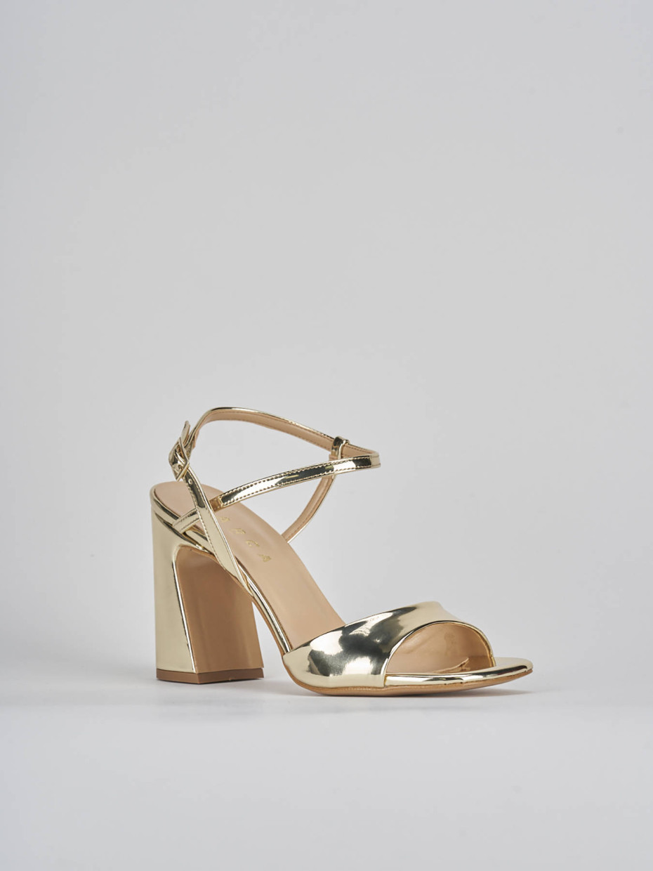 Sandalo tacco 7 cm oro pelle Barca Stores