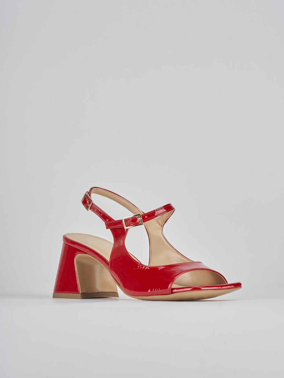 Sandalo tacco 6 cm rosso vernice