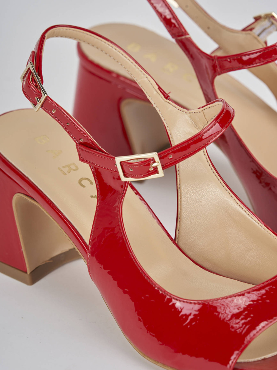 Sandalo tacco 6 cm rosso vernice