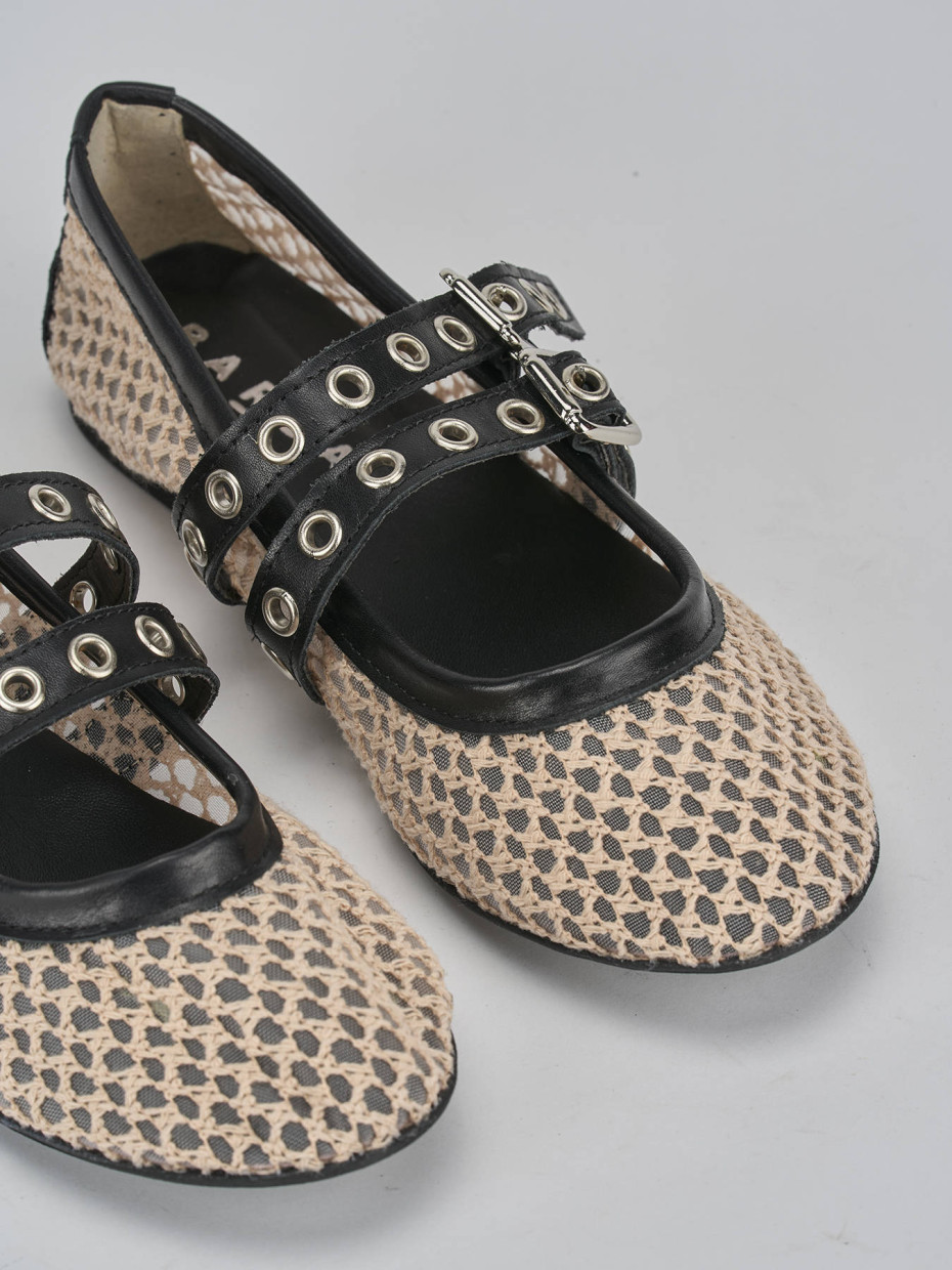 Ballerine tacco 1cm pelle beige