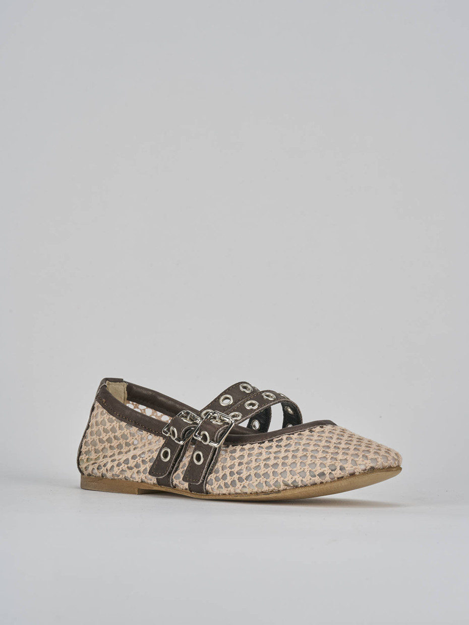 Ballerine tacco 1cm pelle beige