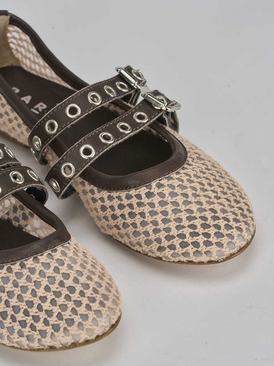 Ballerine tacco 1cm pelle beige