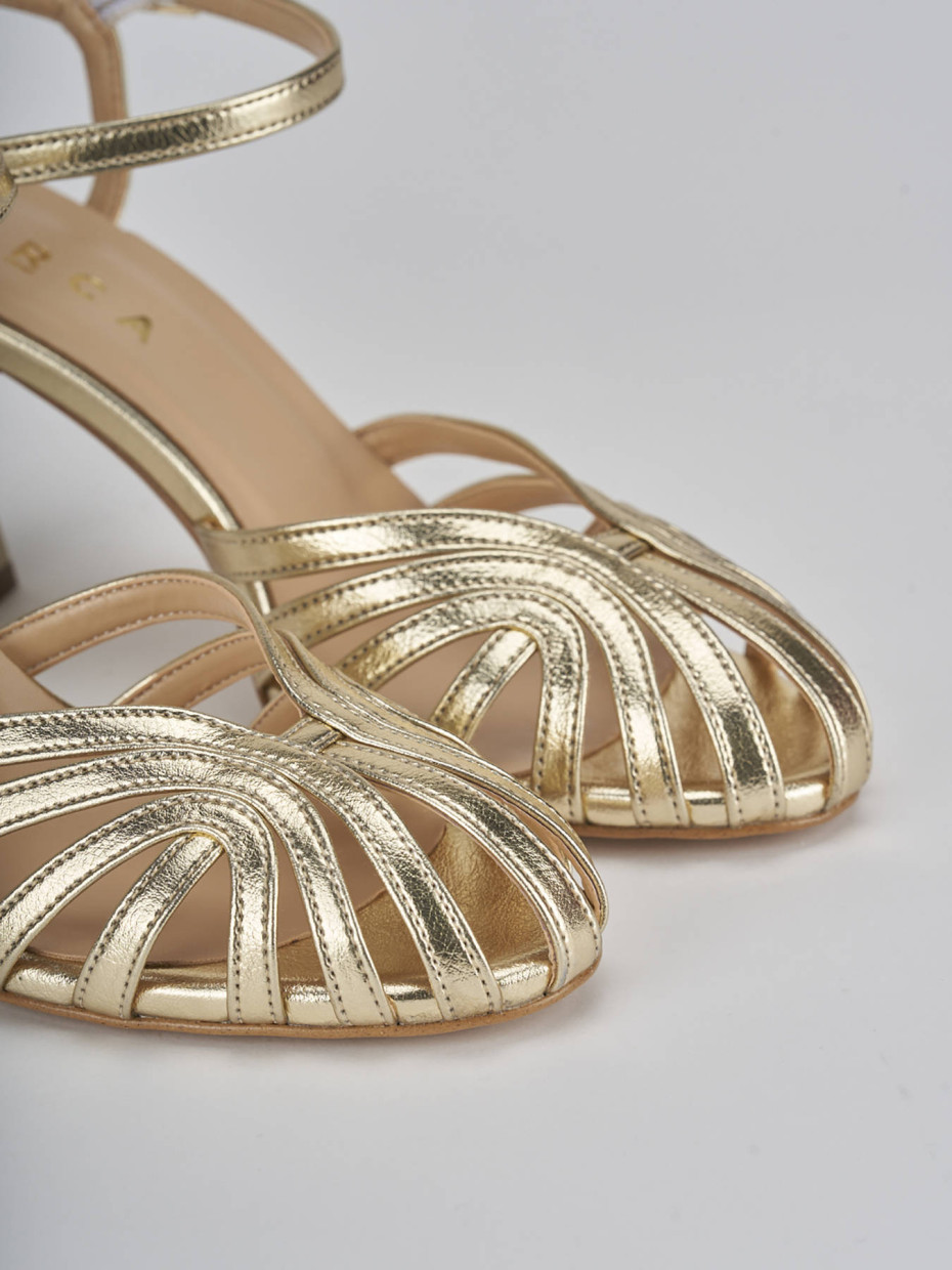 Sandali tacco 6cm pelle oro Barca Stores