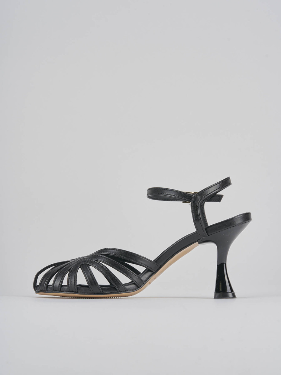 Sandali tacco 6cm pelle nero