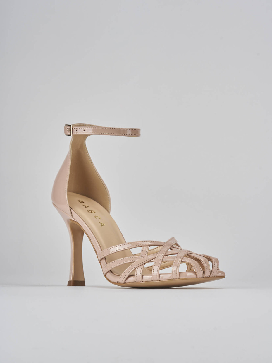 Sandalo tacco 9 cm beige vernice Barca Stores