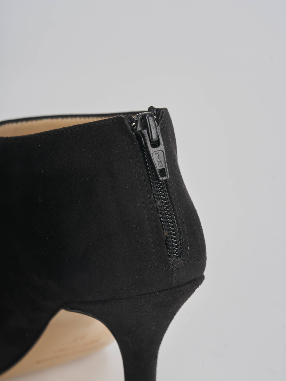 Sandalo tacco 9 cm nero camoscio