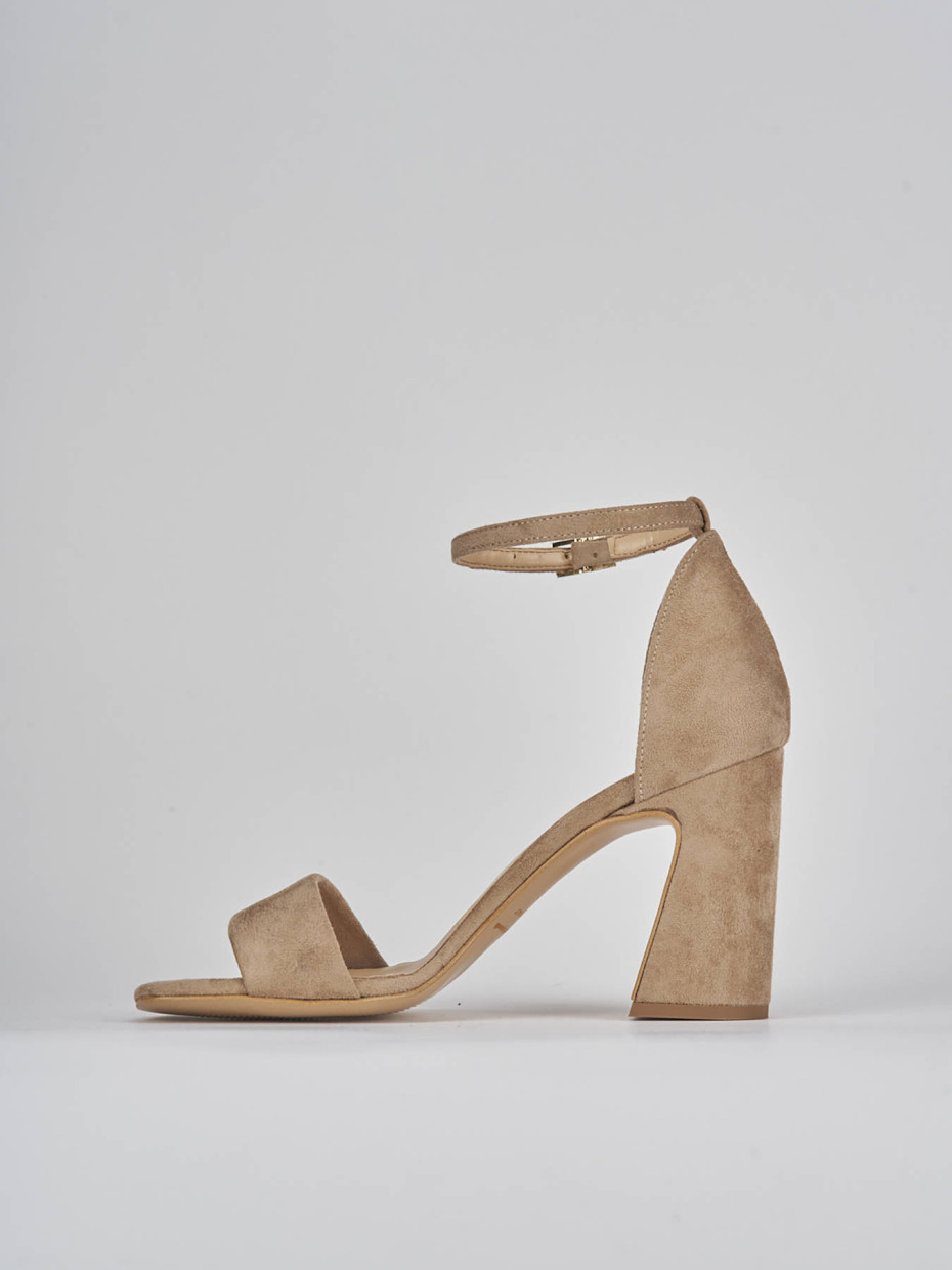 Sandalo tacco 9 cm beige camoscio Barca Stores