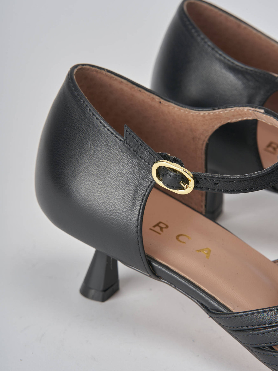 Décolleté e slingback tacco 5cm pelle nero