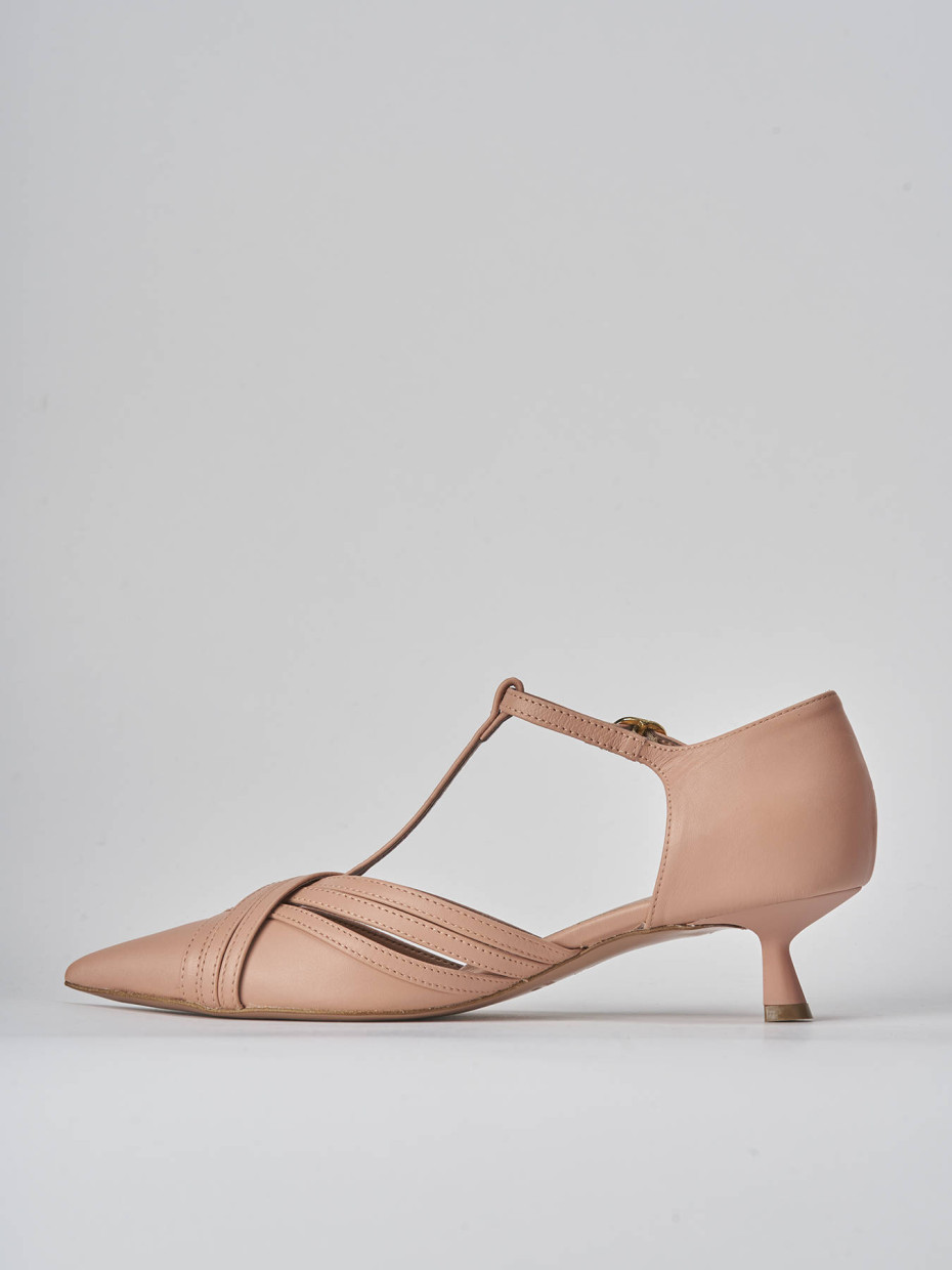 Décolleté e slingback tacco 5cm pelle rosa