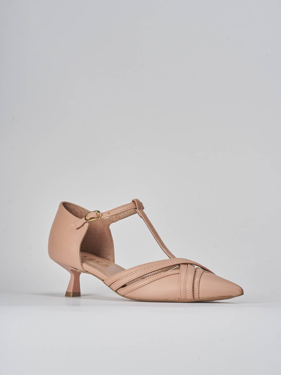 Décolleté e slingback tacco 5cm pelle rosa