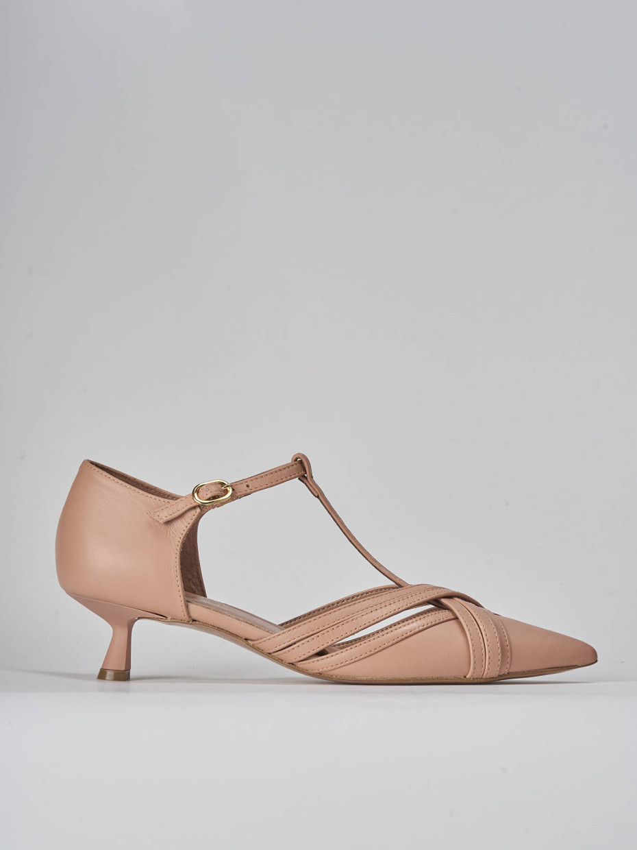 Décolleté e slingback tacco 5cm pelle rosa