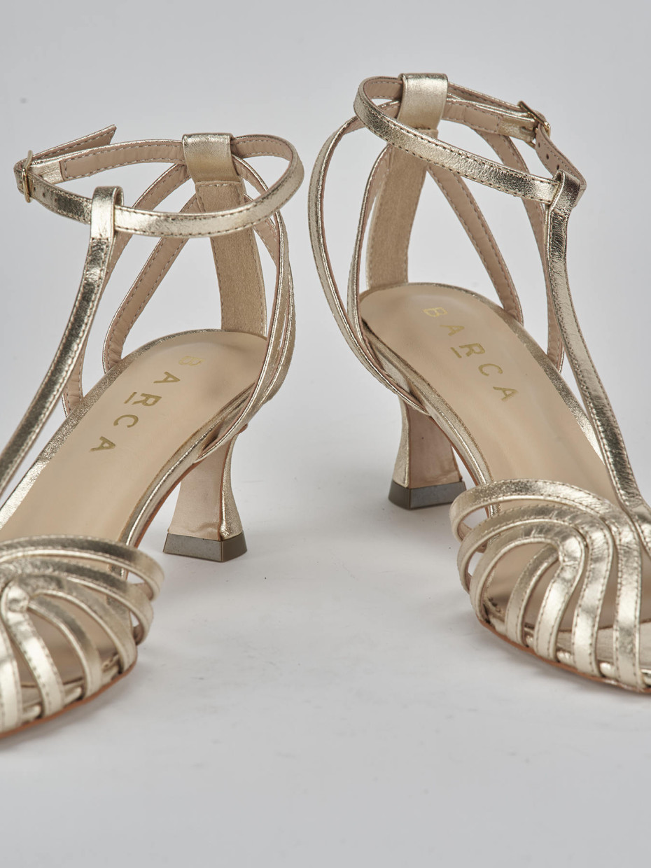Sandali tacco 5cm pelle oro Barca Stores