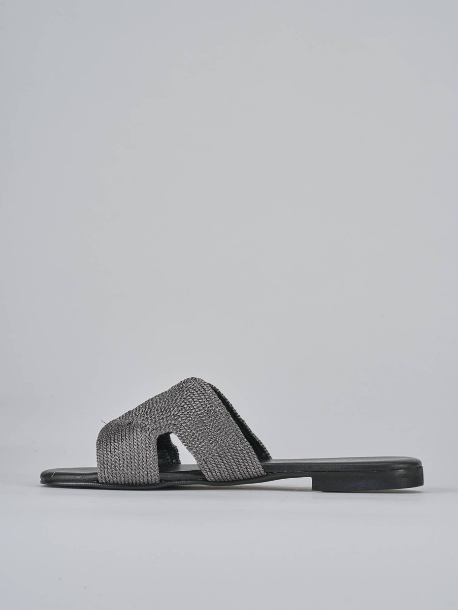 Ciabatta tacco 1 cm  grigio pelle