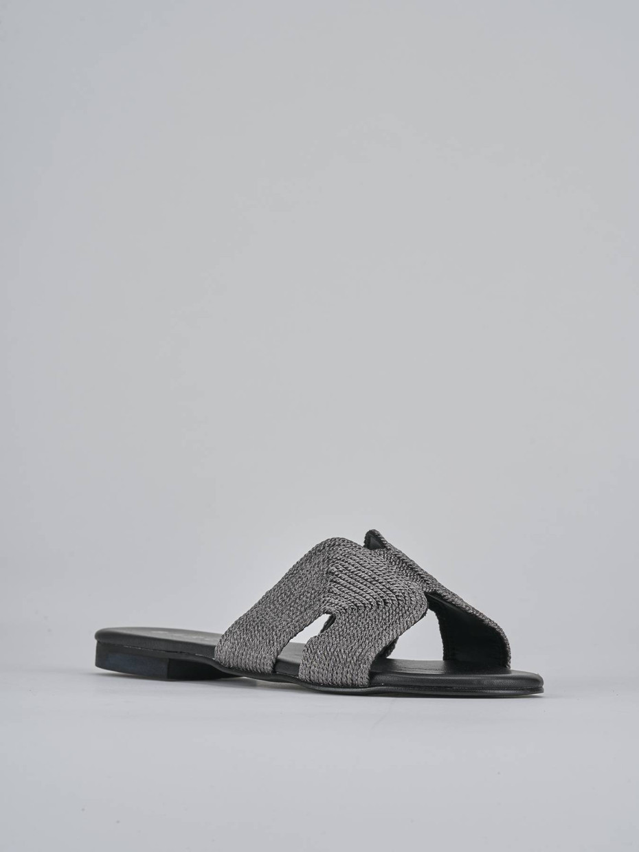 Ciabatta tacco 1 cm  grigio pelle