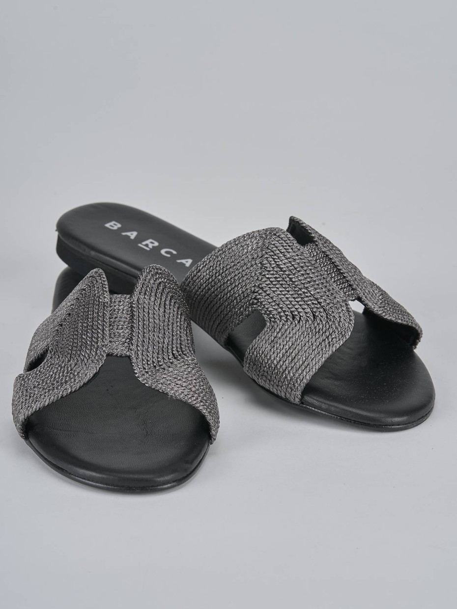 Ciabatta tacco 1 cm  grigio pelle