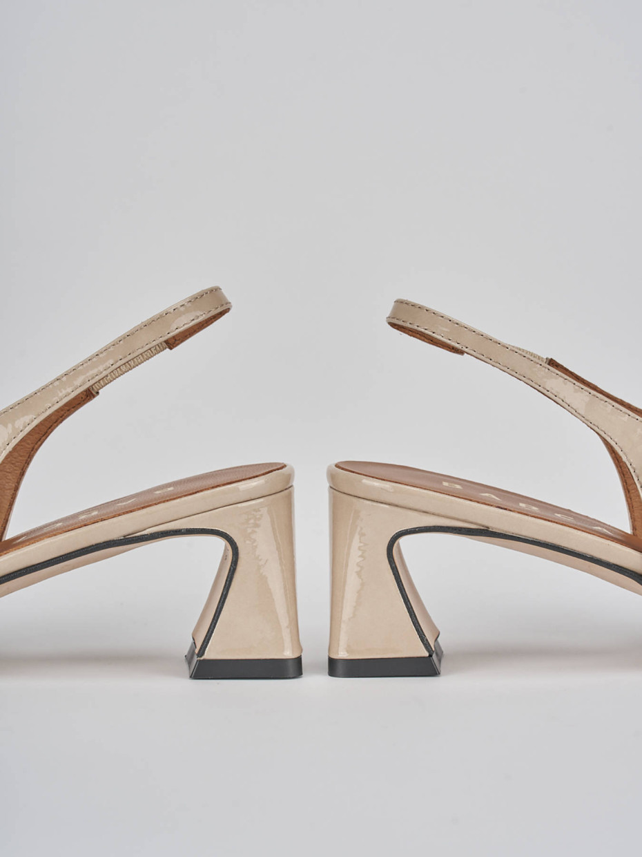 Décolleté e slingback tacco 5cm pelle beige