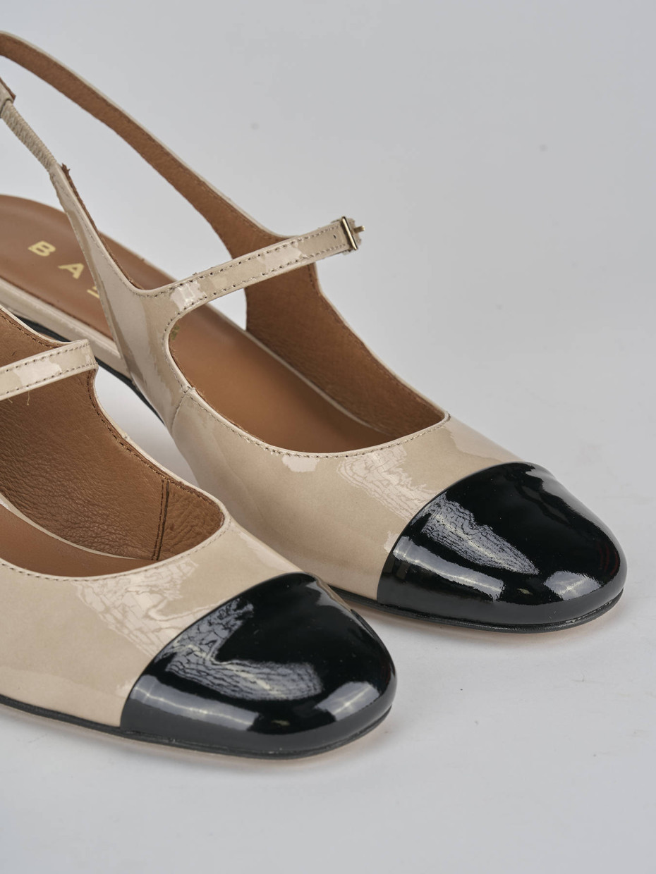 Décolleté e slingback tacco 5cm pelle nero